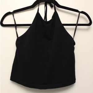 Sunday Best Black Cropped Halter Top